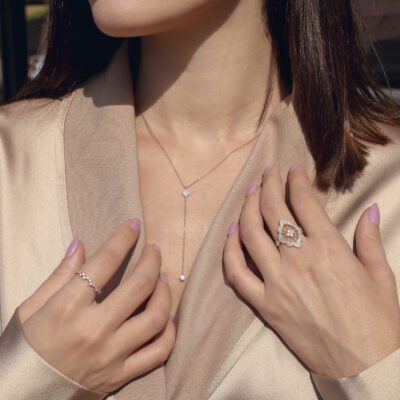 Fairytale Rose Lariat ogrlica