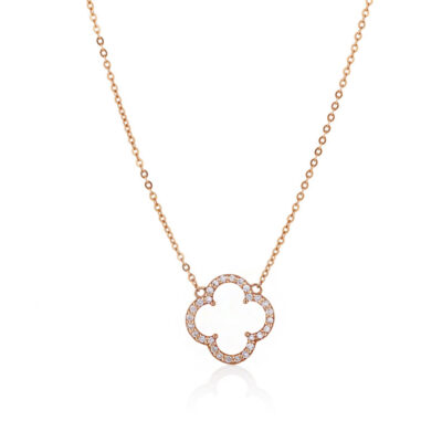 Fairytale Rose Clover dijamantska ogrlica