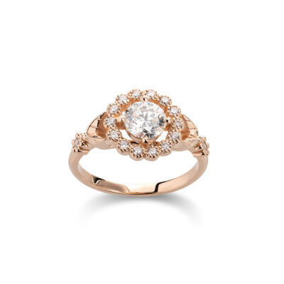 Fairytale Rose Vintage dijamantski verenički prsten